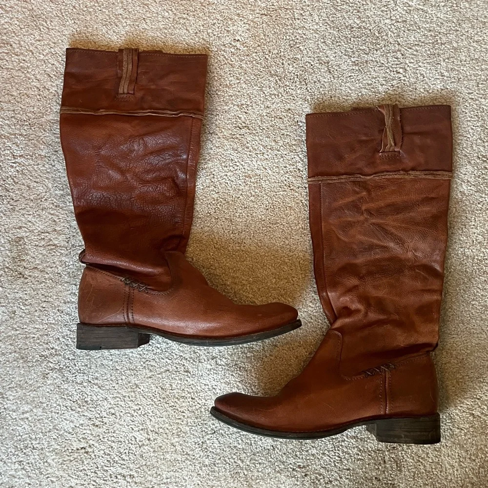 Frye Brown Tall Leather Riding Boots